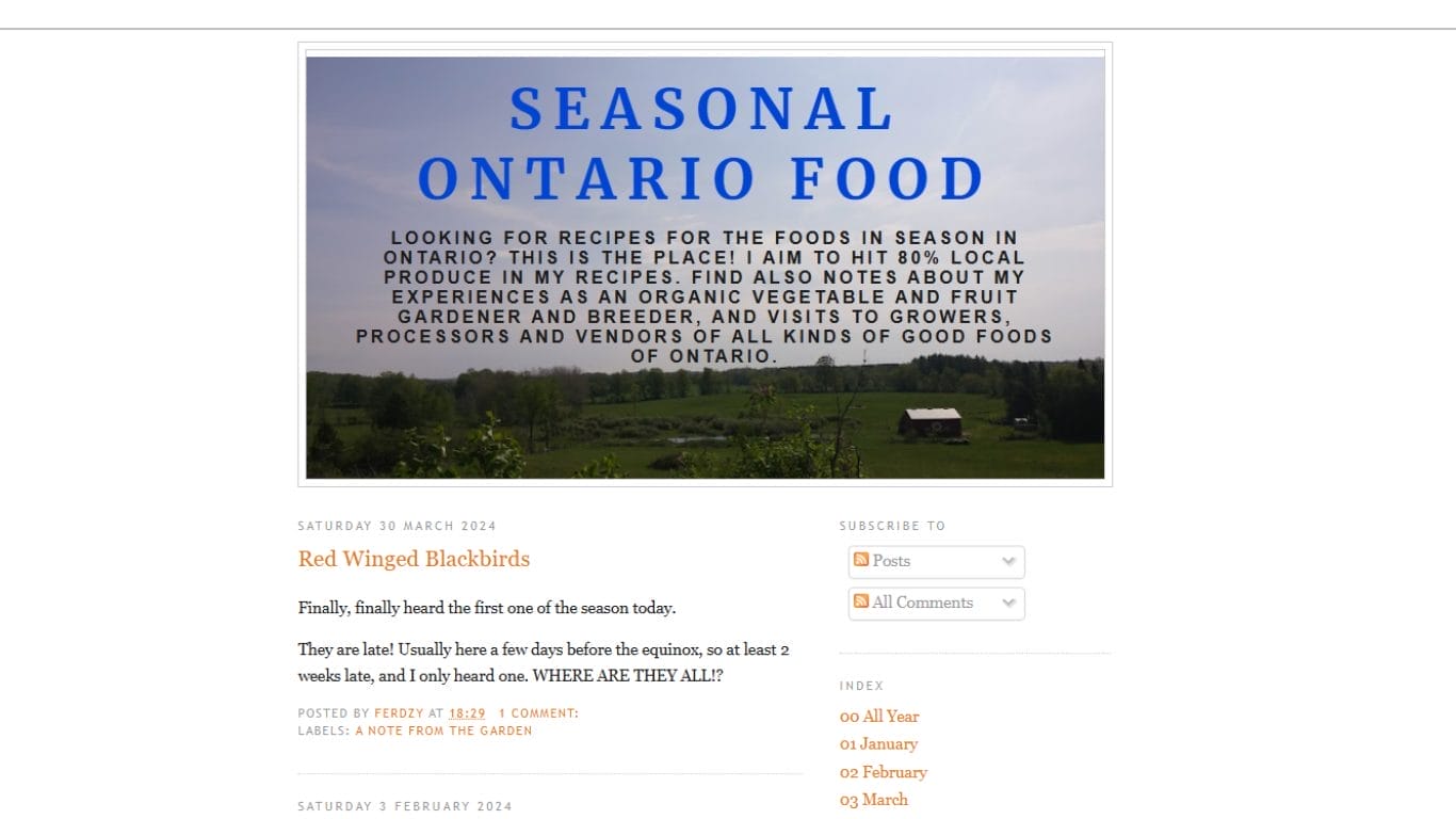 Seasonal Ontario Food Best Food Bloggers and Influencers in Toronto & Ontario