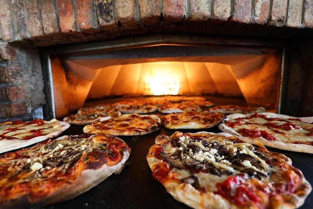 Freshly made Italian pizza dough at Andiamo Brick Oven Pizza.