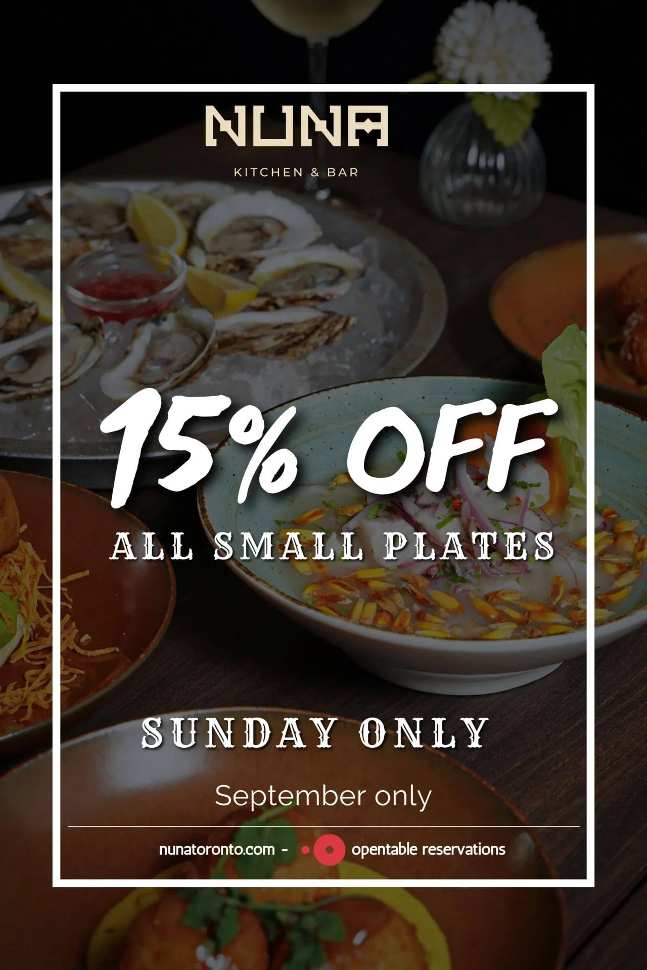 Nuna Torono 15% Off Small Plates 