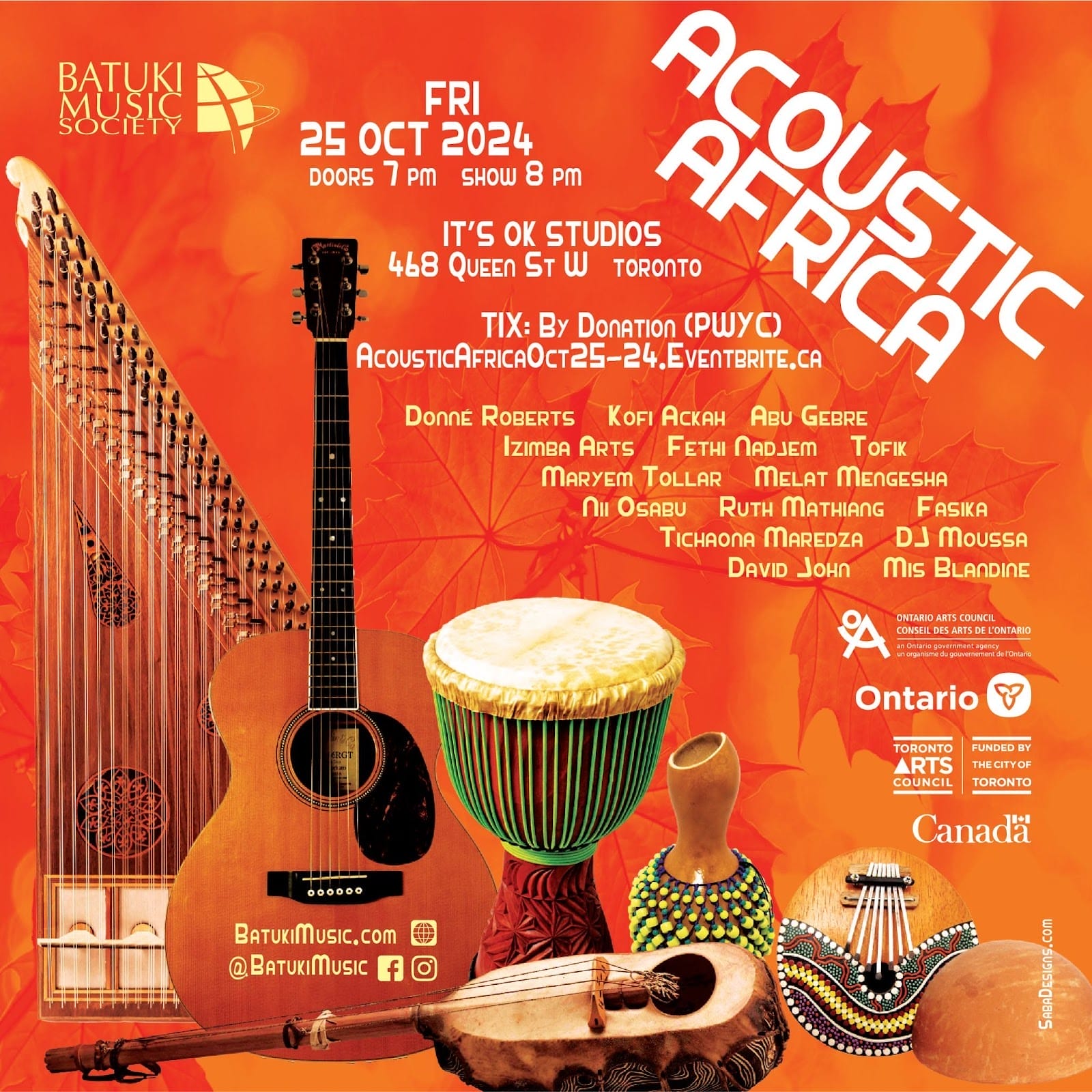 Acoustic Africa Concert What To Do This Week in Toronto (October 21 to 27)