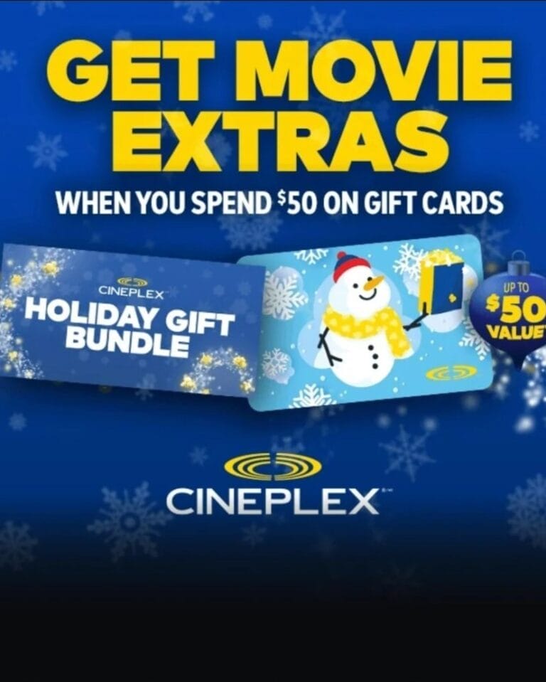 Cineplex Holiday Gift Bundle 2024: Free Coupons with $50 Gift Cards