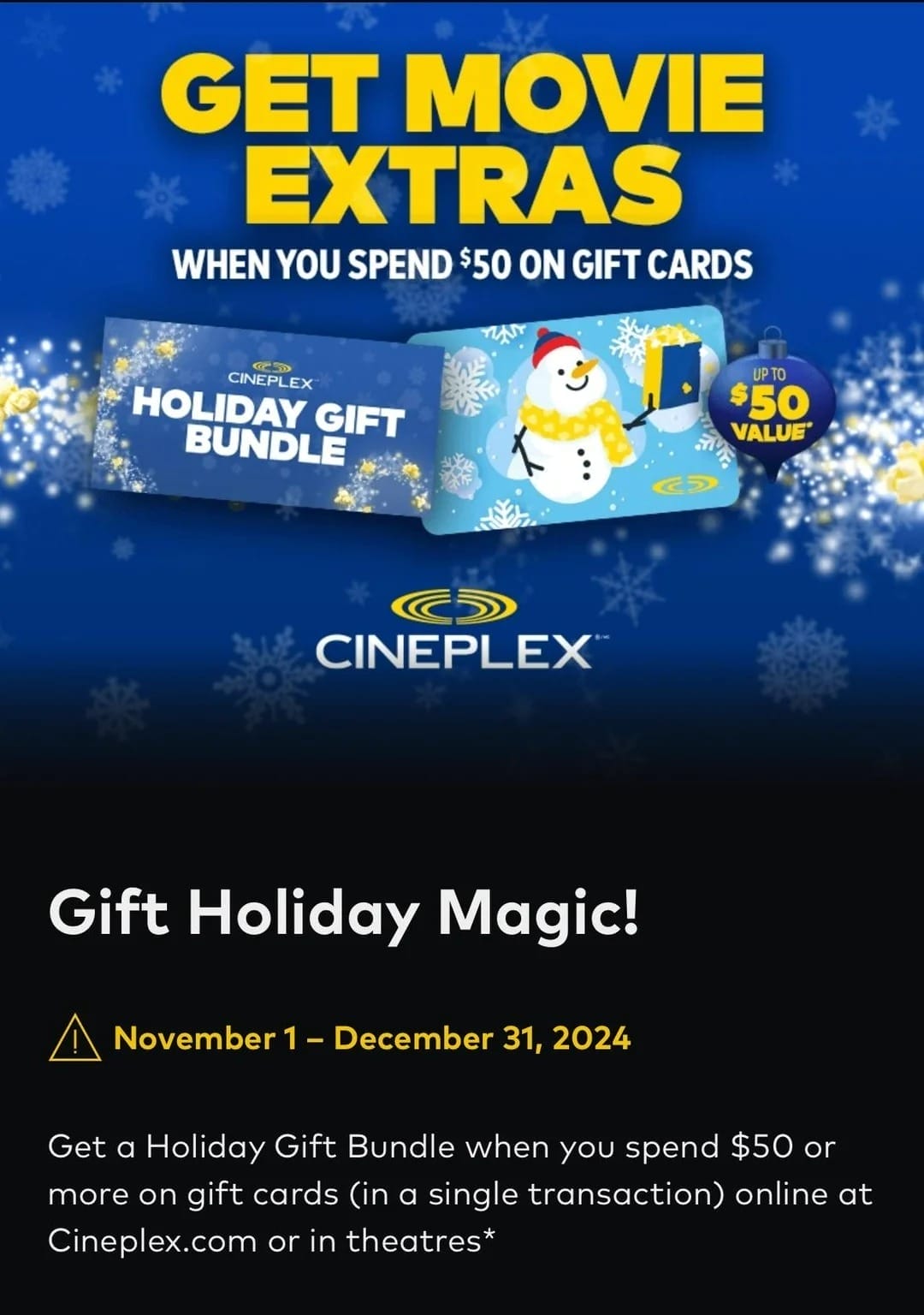 Cineplex Holiday Gift Bundle