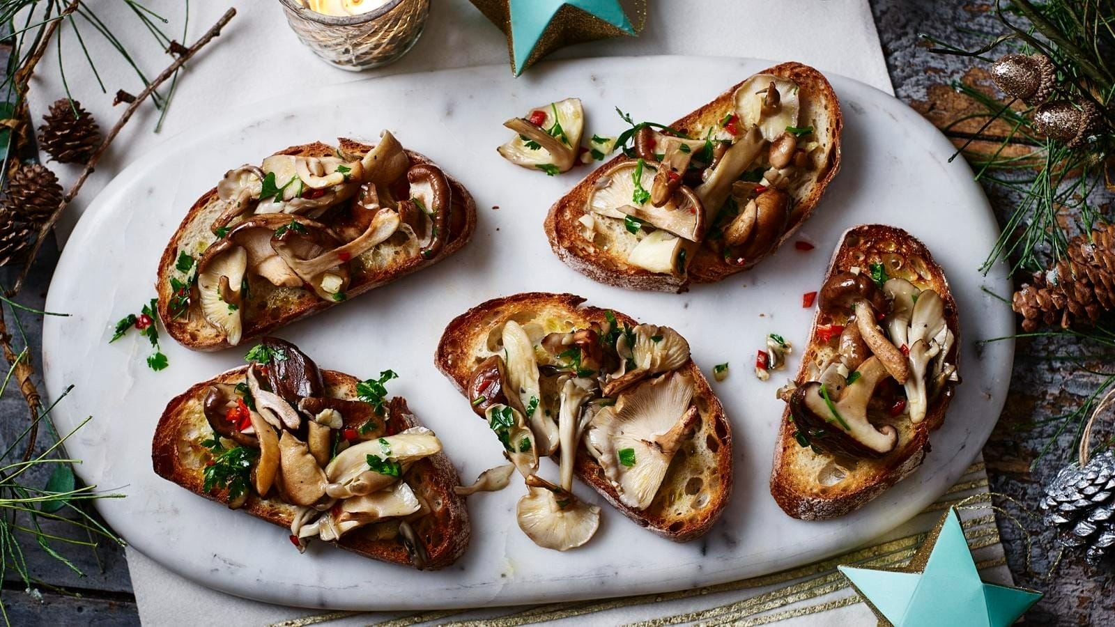 Garlic Mushroom Crostinis