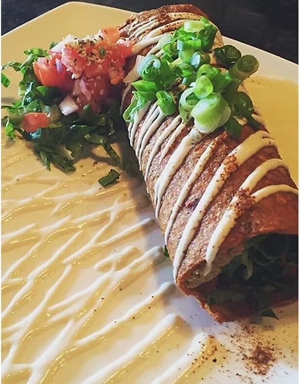 The restaurant offers delicious living food, drink, and dessert options designed to satisfy a variety of palates