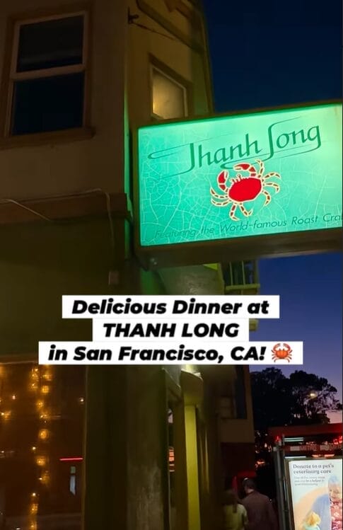 Roasted CRAB & Garlic Noodles for dinner is a winning combo. This is Thanh Long in San Francisco.