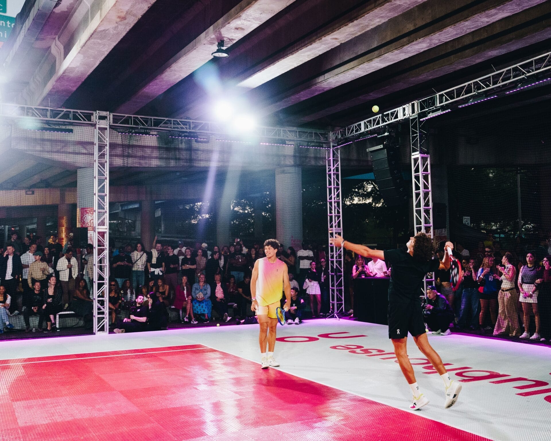Tennis players at the Clubhouse Nights Miami debut.