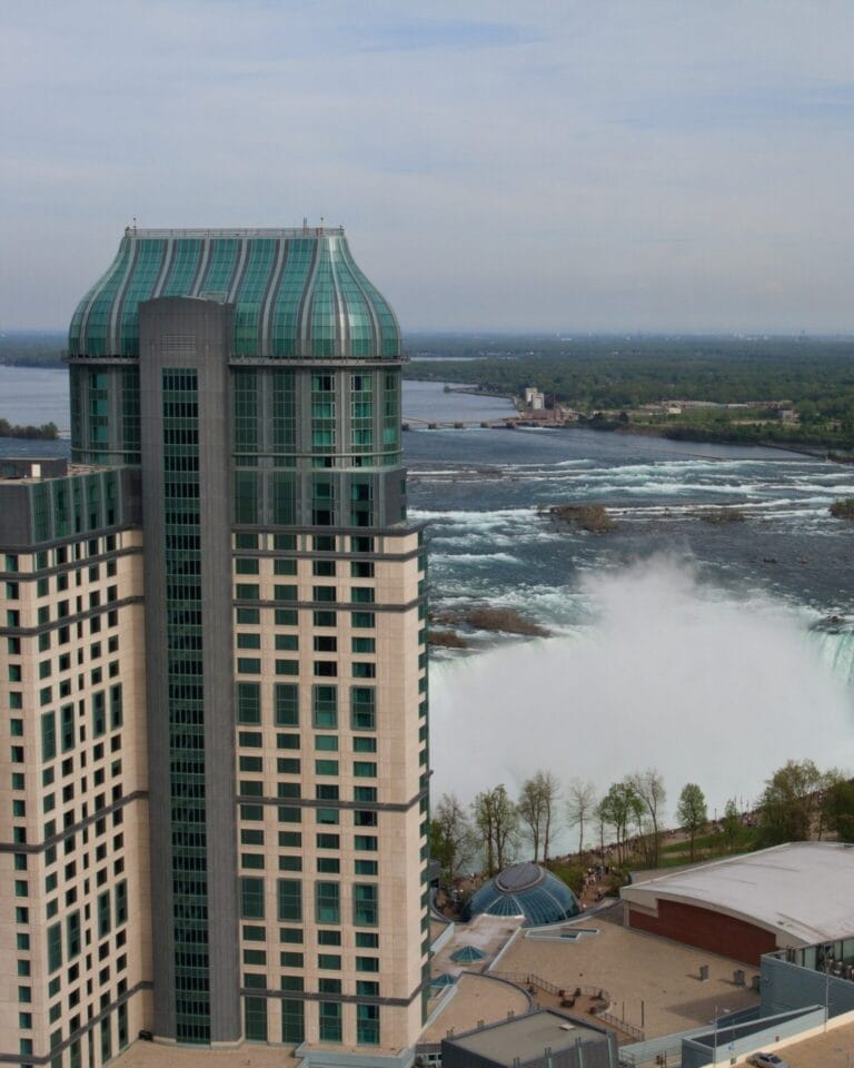 Aerial view of Fallsview Casino. Host of Food & Drink Fest 2025.