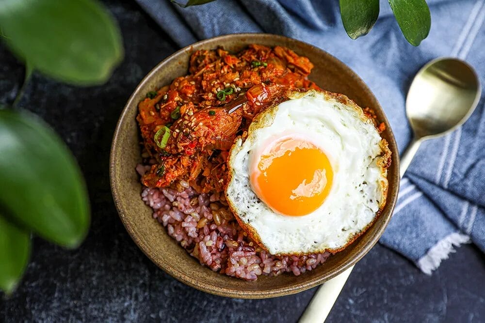 Korean Spicy Tuna Rice Bowl with and egg