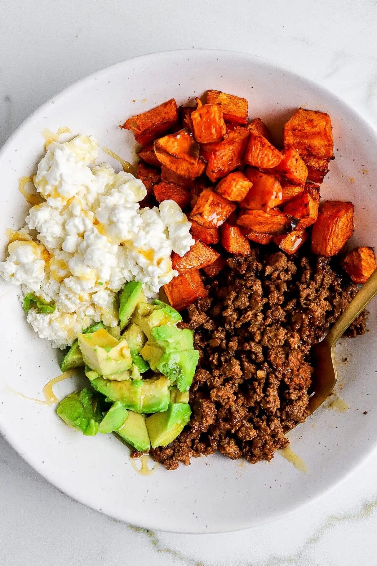 Cottage Cheese Beef and Sweet Potato Protein Bowl