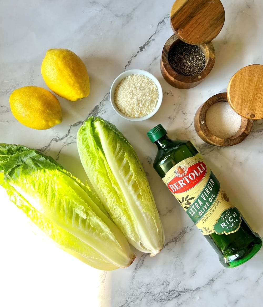 Ingredients for viral crunchy Lemon Parmesan Salad