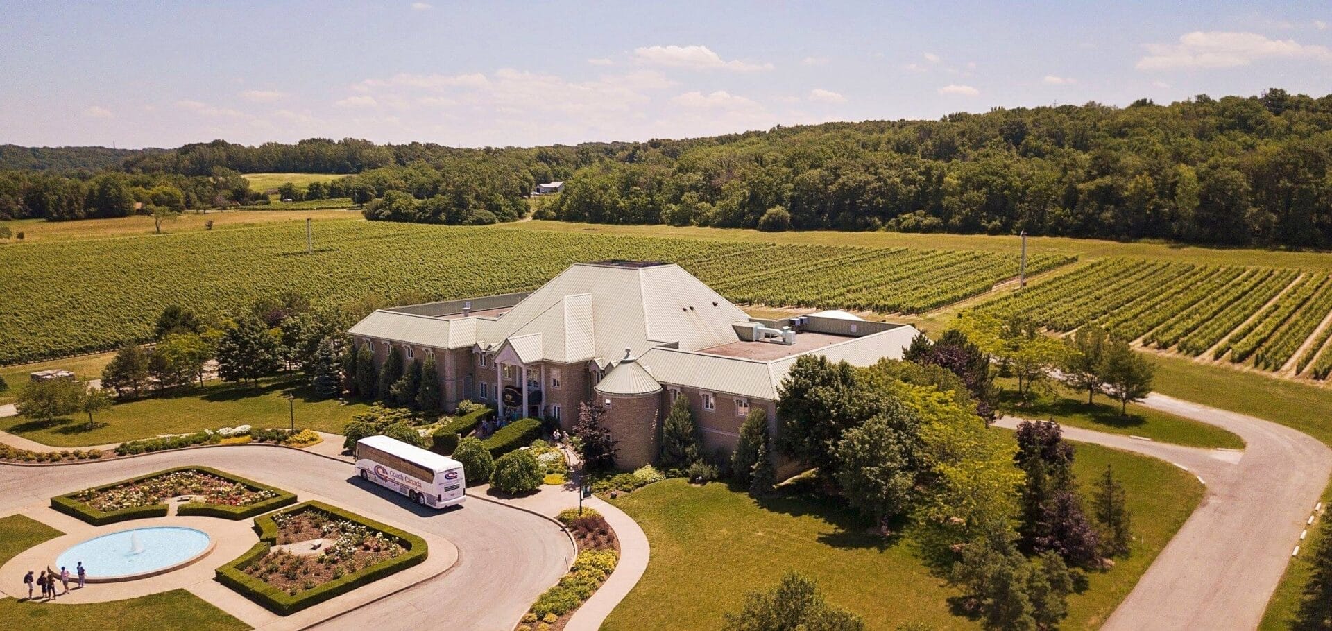 Aerial view of Chateau Des Charmes. A participant/sponsor for Winte Fest  Toronto 2025.