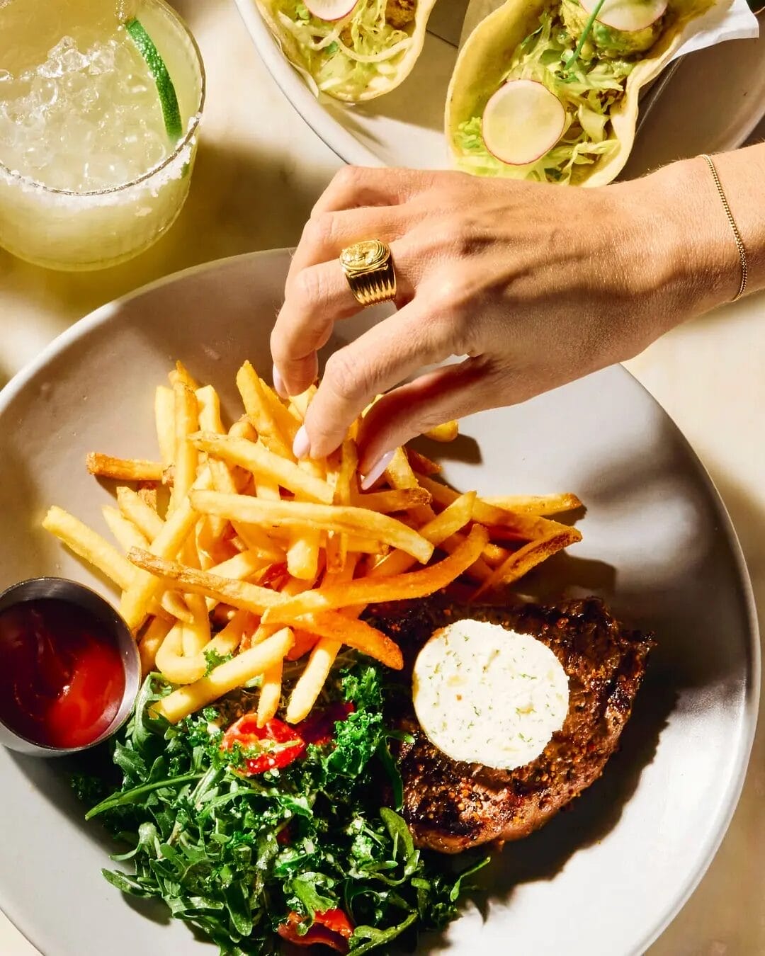 steak dinner at joey king restaurant