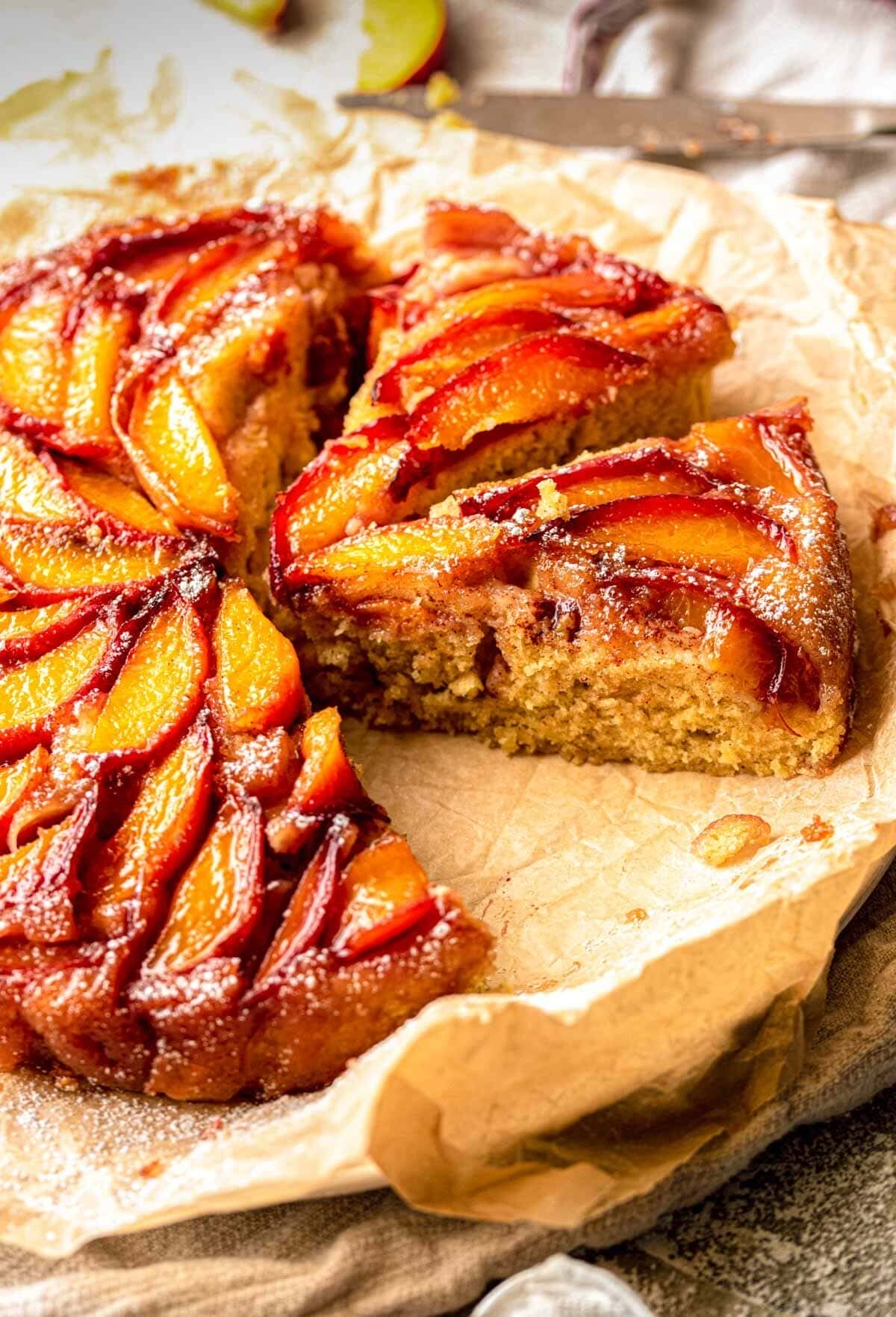 Bourbon Peach Upside Down Cake