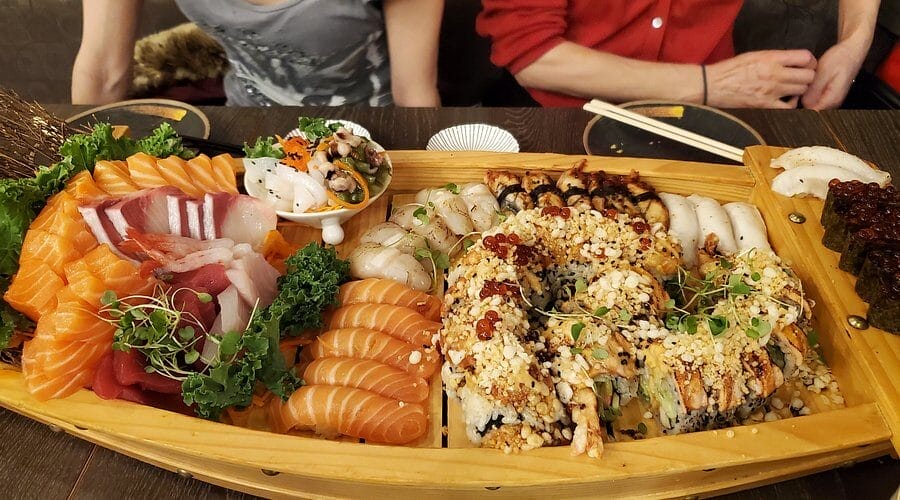 sushi plate from the restaurant