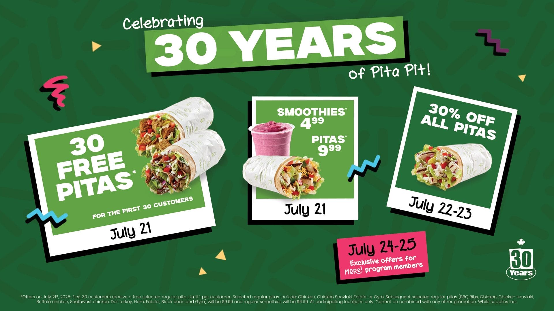 Pita Pit's 30th Anniversary