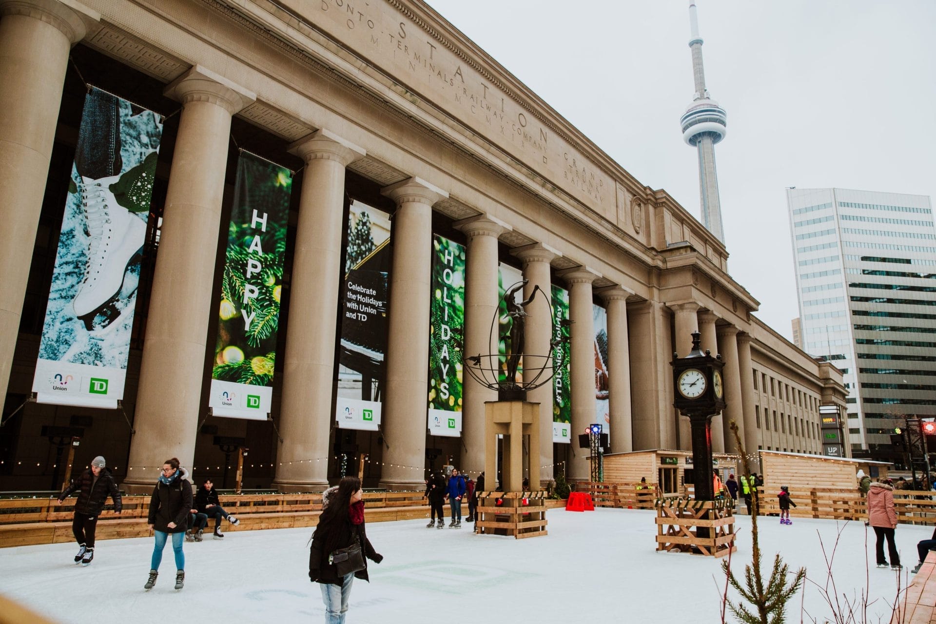 Skating at Union Station Toronto