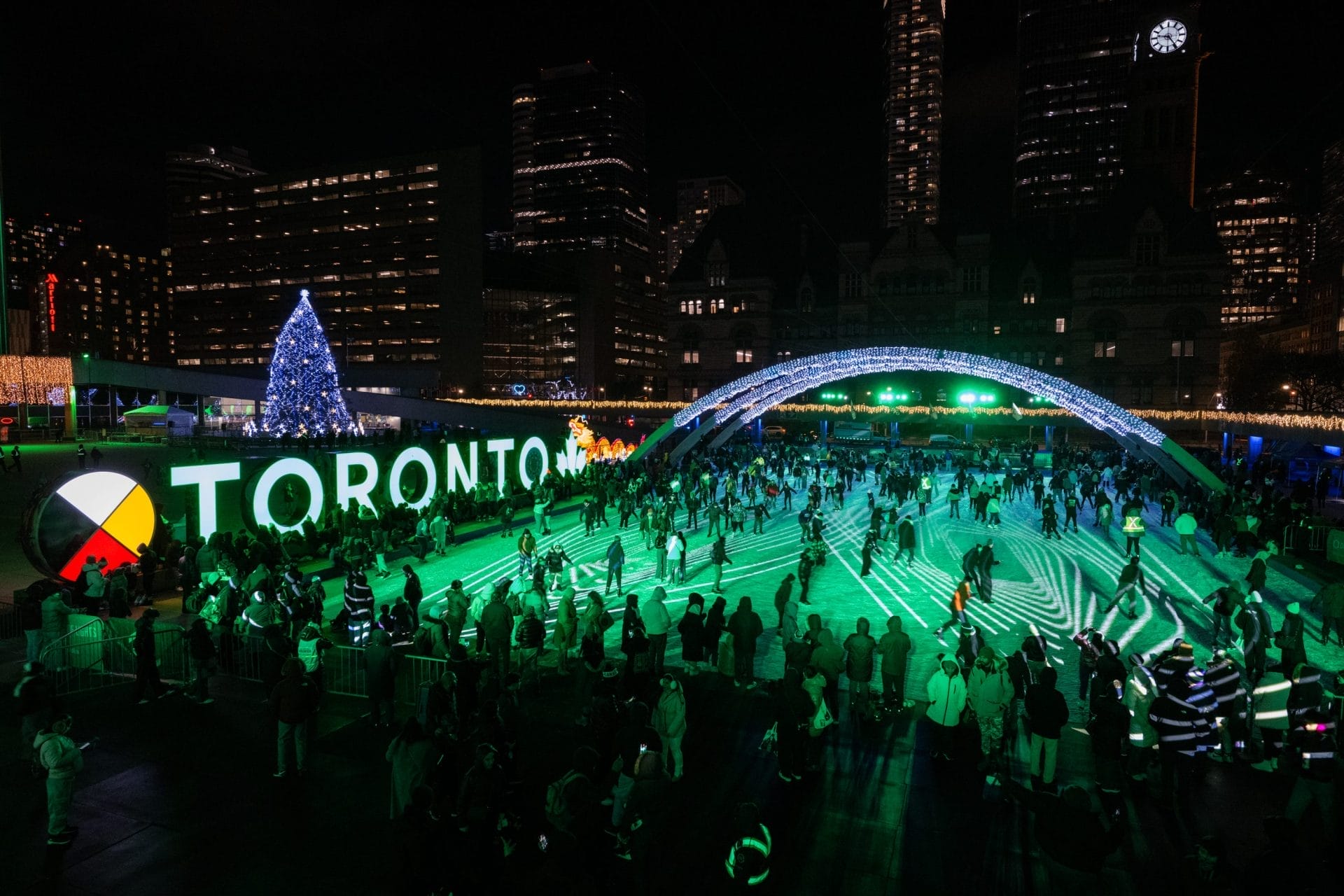 Cavalcade of Lights at Nathan Phillips Square Toronto, Christmas lights Toronto 2025
