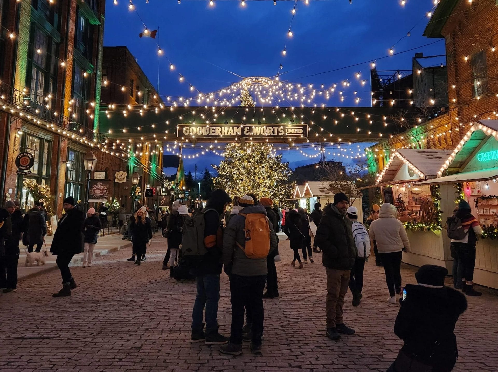 Distillery Winter Village Toronto, Christmas lights Toronto 2025