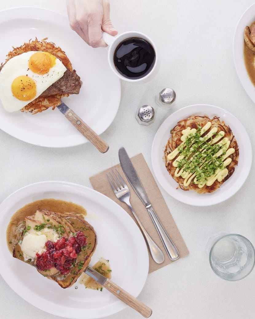 Brunch dishes and comfort food at White Lily Diner, one of the best brunch spots in Toronto