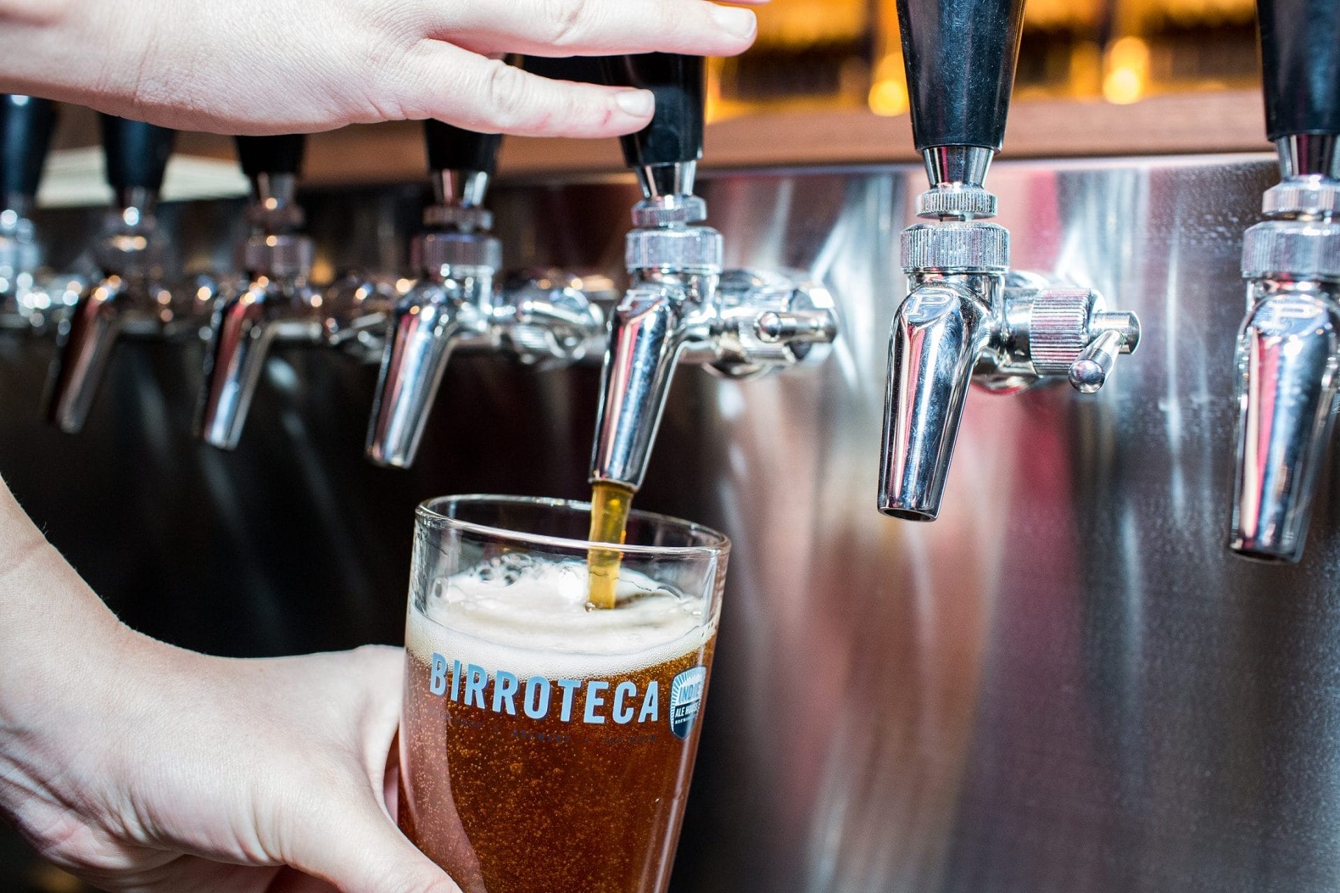 Draft beer being poured during a Father’s Day beer tasting at Eataly Yorkville
