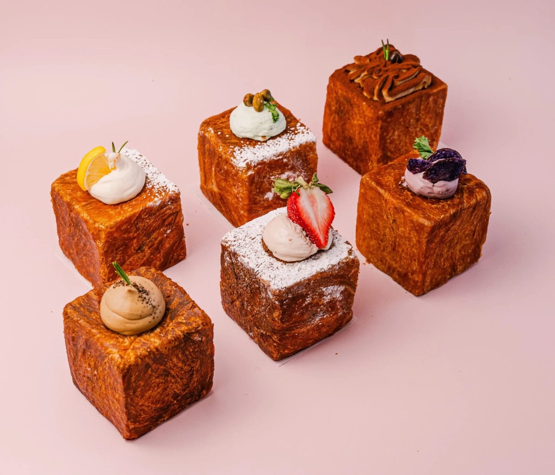 cube crossiant dessert from a viral dessert spot Kream