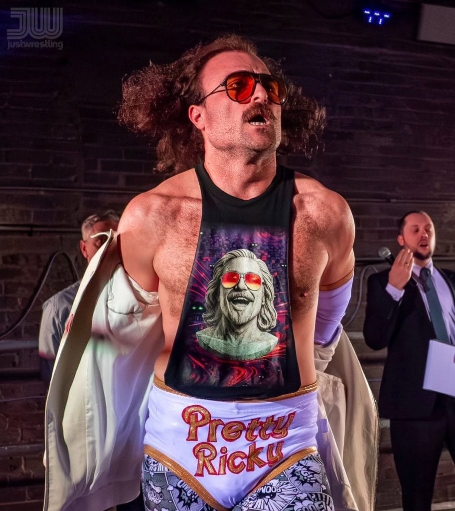 This photo is of professional wrestler Ricky Starks wearing his Pretty Ricky. 