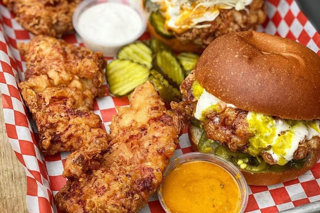 Crispy Chicken Sandwiches at a Late Night Food Spot at PG Clucks Toronto