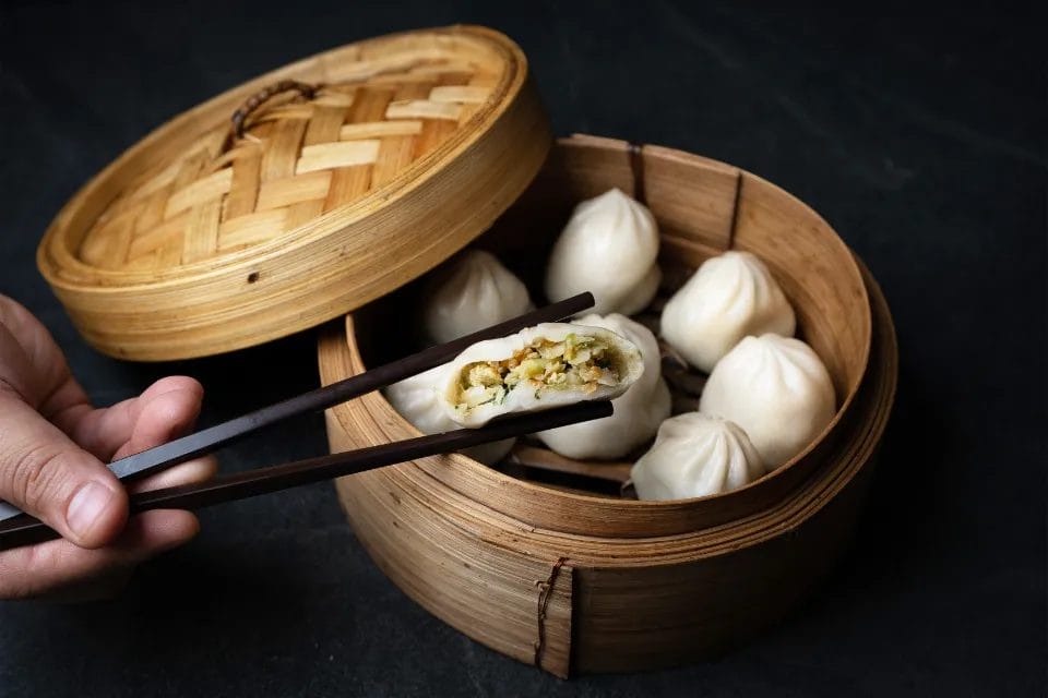 Handmade momos at Himalayan Kitchen, one of the best South Asian street food spots in Toronto for Tibetan comfort food.